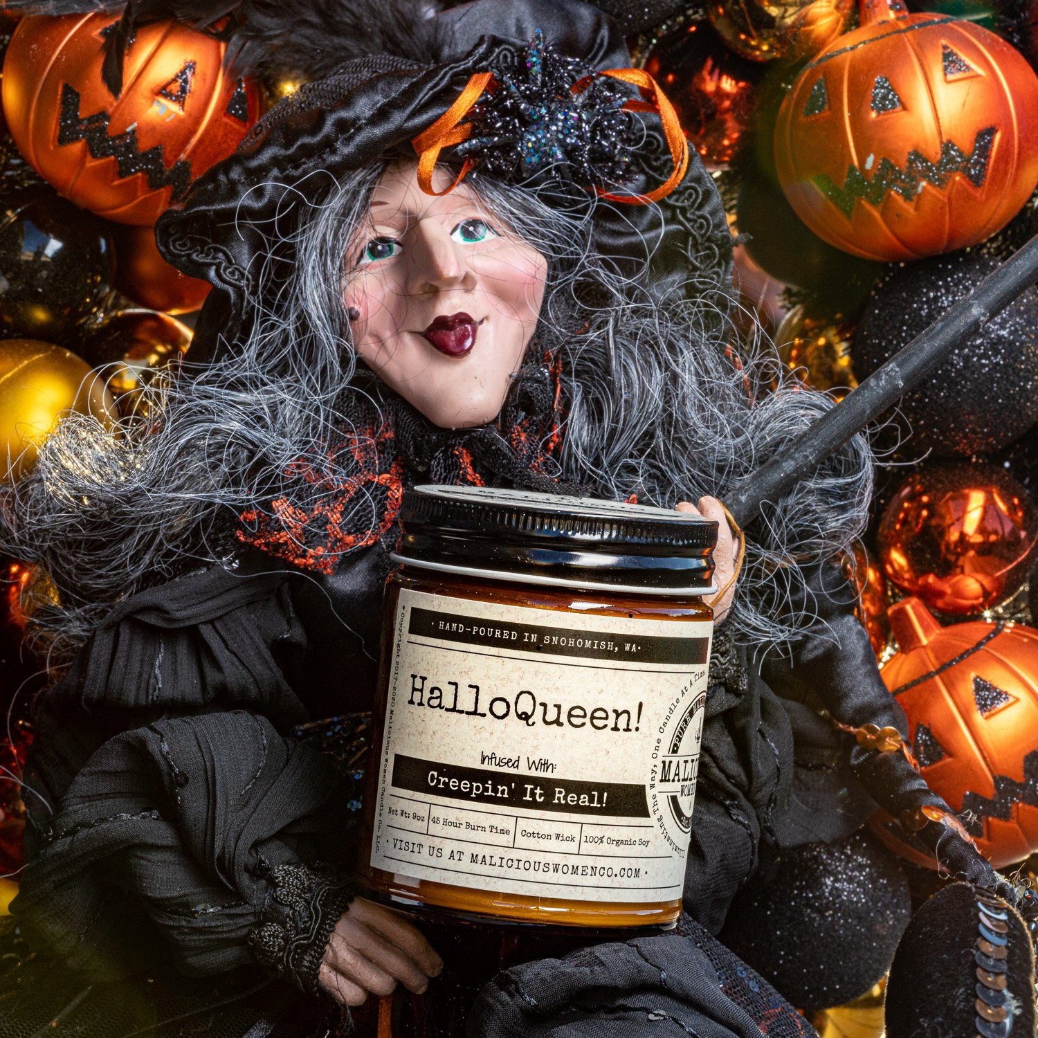 HalloQueen! Infused With "Creepin' It Real!" Scent: Pumpkin, Apple, & Ginger Candle 2021 Malicious Women Co. 