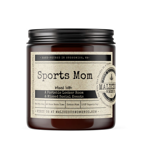 Sports Mom - Infused With "A Portable Locker Room & Missed Social Events" Scent: Pear & Ivy Candles Malicious Women Candle Co. 