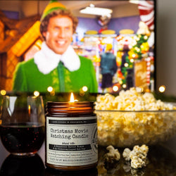 Christmas Movie Watching Candle - Infused With: "A Corporate Career Woman & An Underemployed Hot Guy" Scent: Candle 2021 Malicious Women Candle Co 